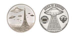UFOs Over Paris - 1/2 oz .999 Silver #034